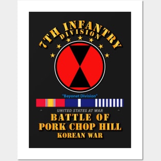 Pork Chop Hill - 7th Infantry Div w Svc Ribbons Posters and Art